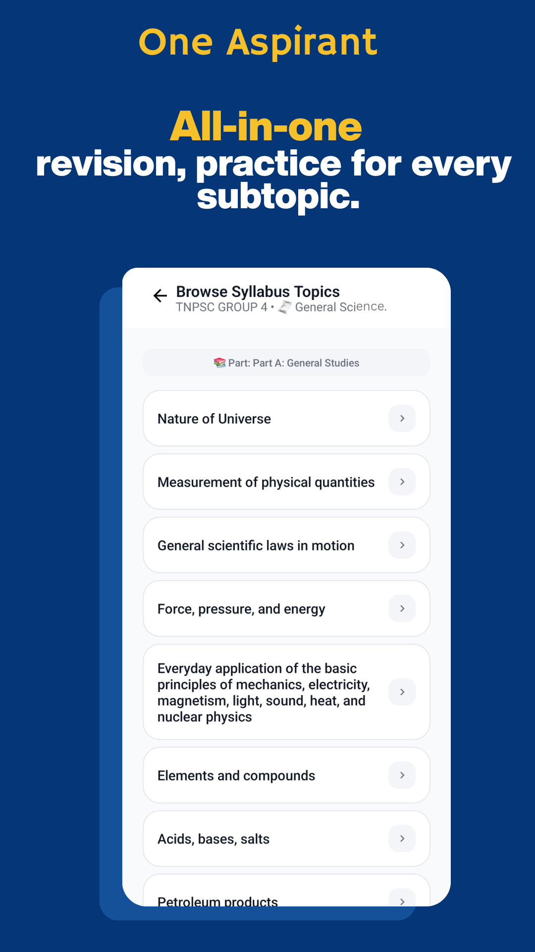 Subtopic Wise Screen